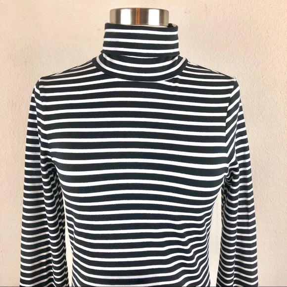 Express Top Striped Long Sleeve Turtleneck - Picture 2 of 8
